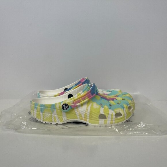 New Crocs Classic Tie Dye Graphic Clogs Roomy Fit Mens 10 Womens 12